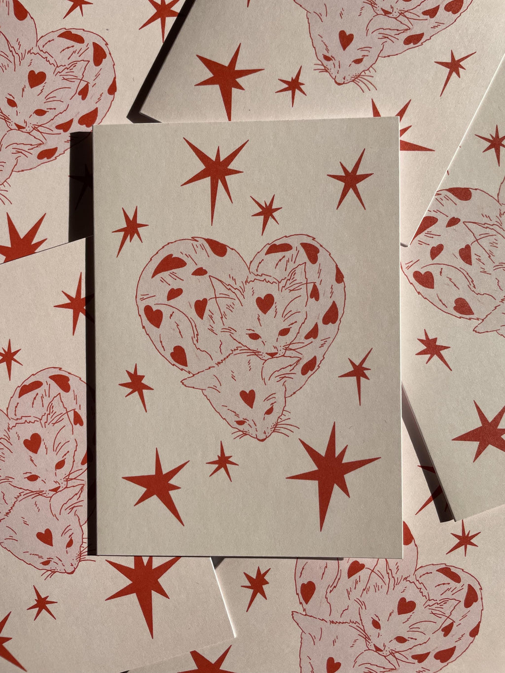 Two Cuddly Cats Greeting Card