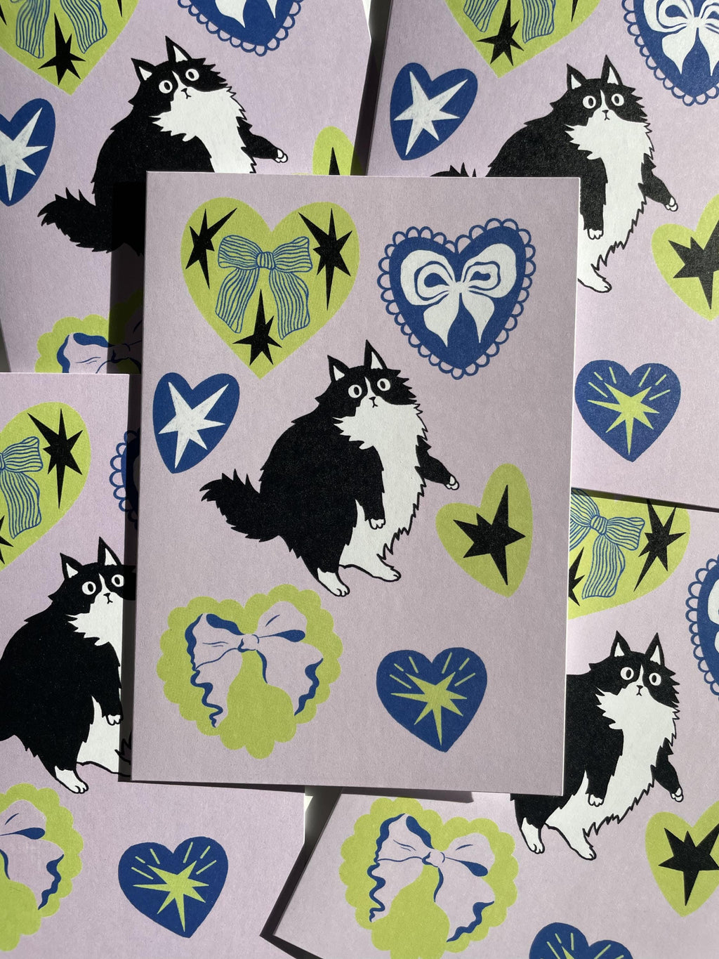 Scared Fluffy Cat Greeting Card