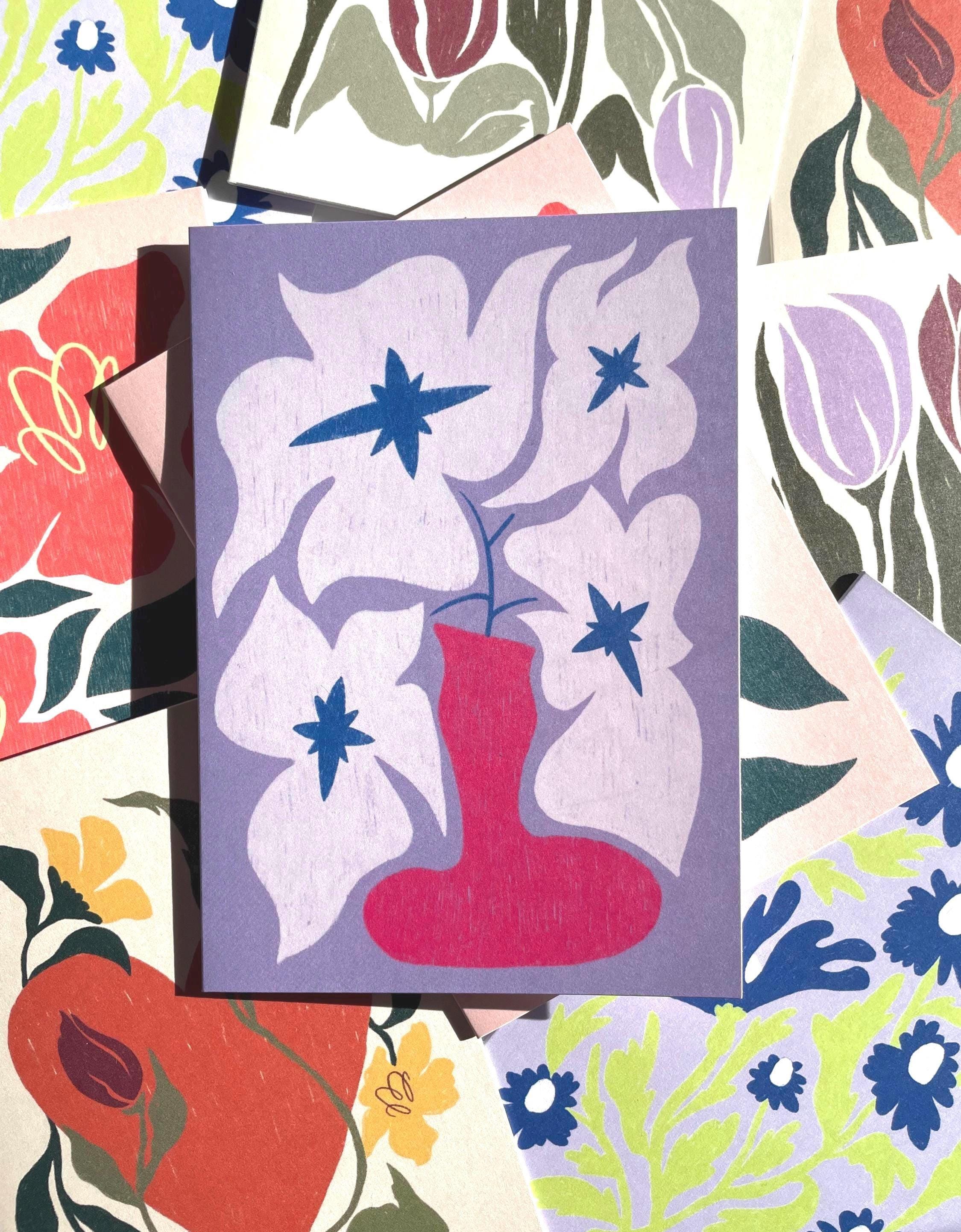 Greeting Card Bouquet in Vase