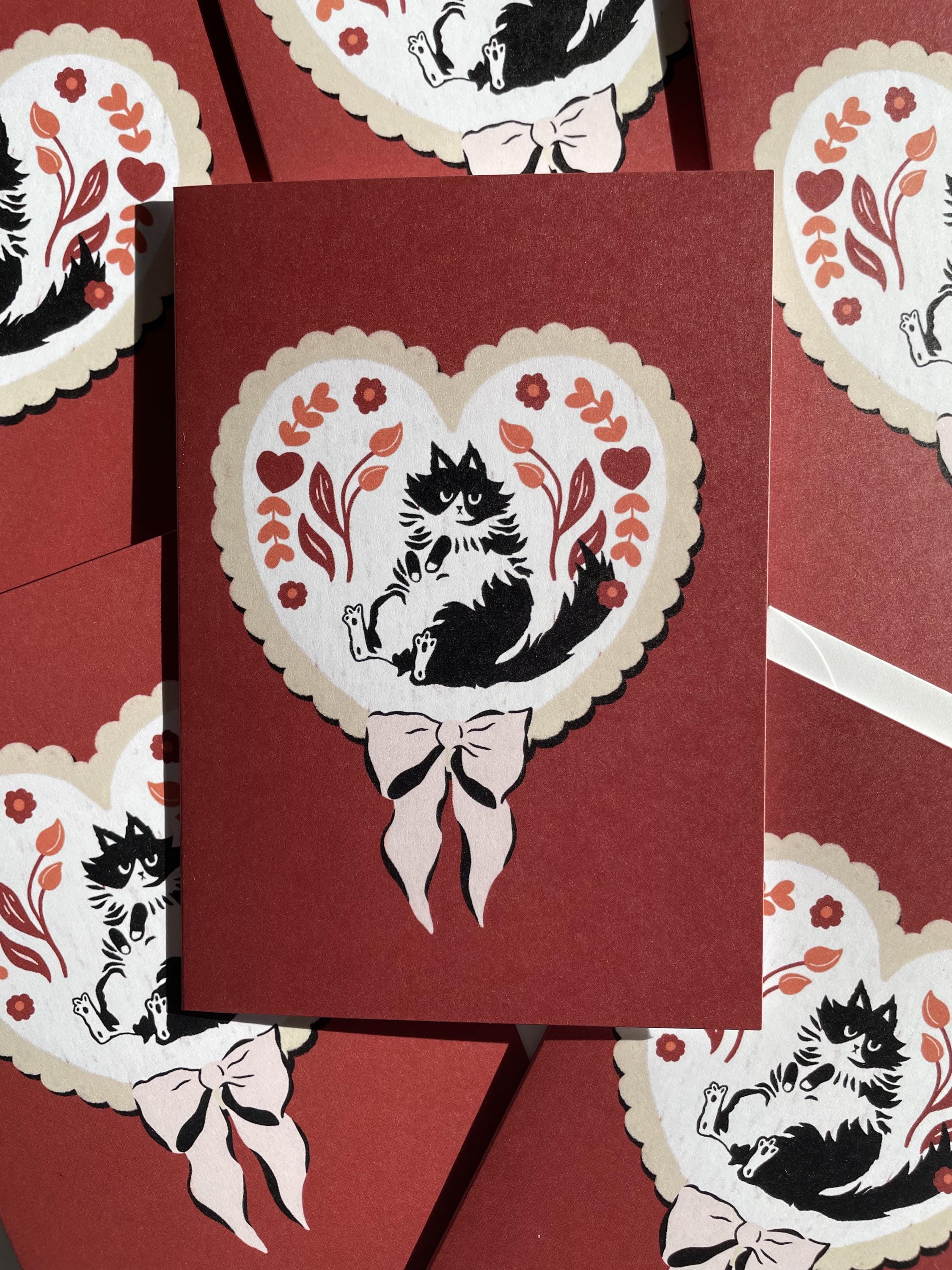 Lovely Valentine Cat Greeting Card