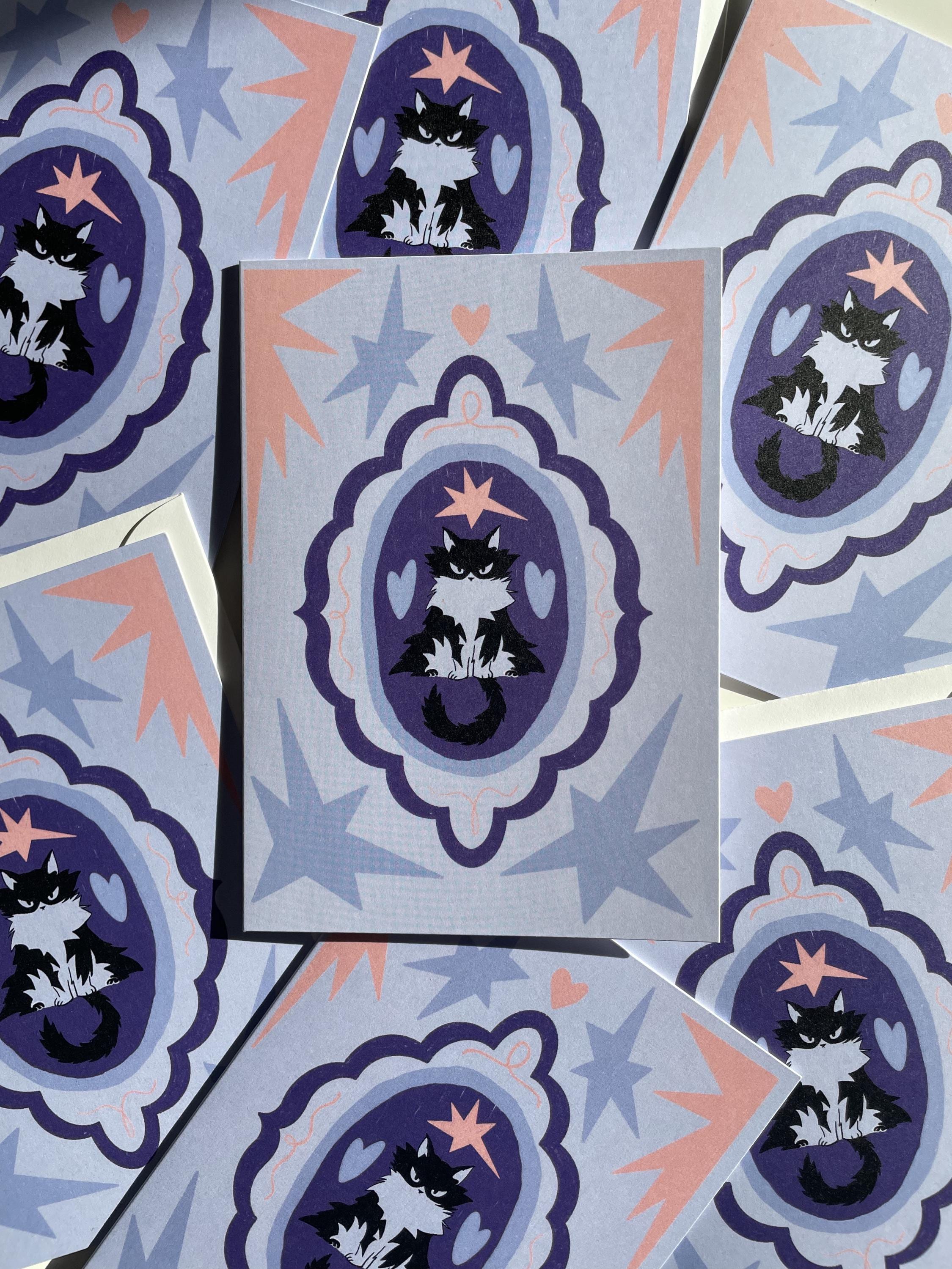 Moody Cat Card